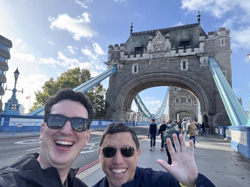 Me and Will taking a selfie at Tower Bridge.
