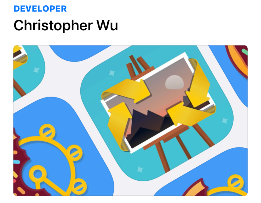 My new “developer” listing in the App Store.