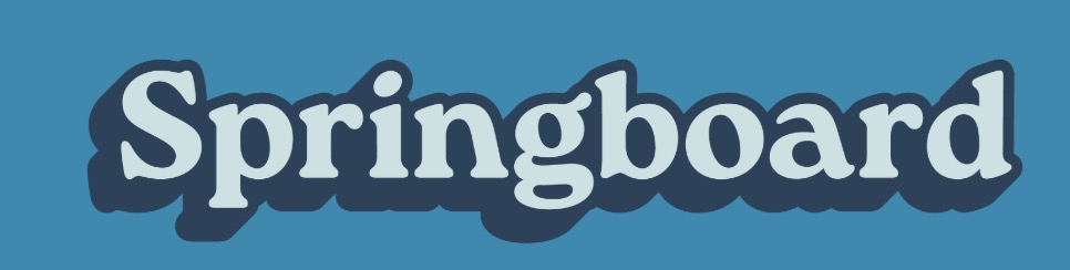The word &lsquo;Springboard&rsquo; in black text on a blue background.