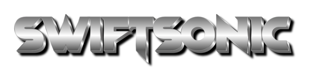 The logo for SwiftSonic, which is a combination of shiny white, gray, and black.