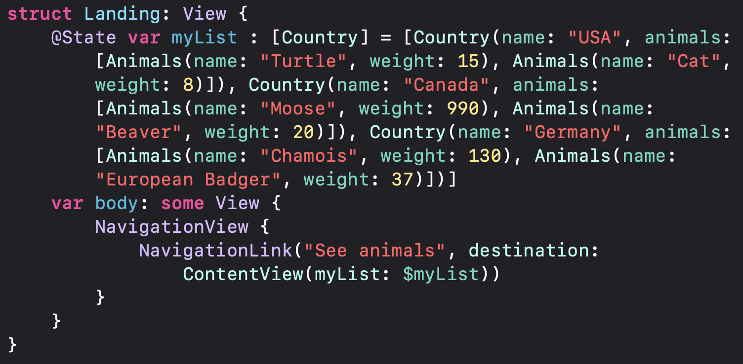 The State variable moved to the root View.