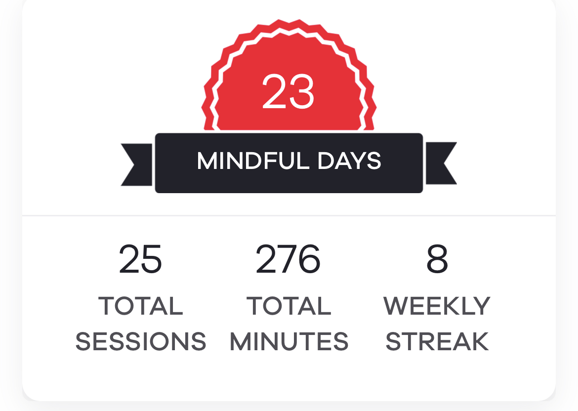 My meditation totals.